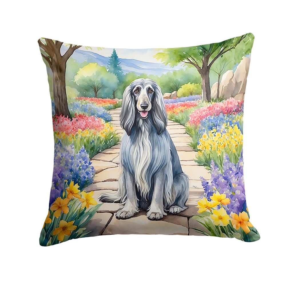 4587 Spring Path Throw Pillow, 18Hx18W, Afghan Hound 6542